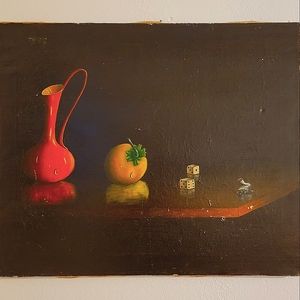 Vintage Still Life Painting - Unknown Student Artist